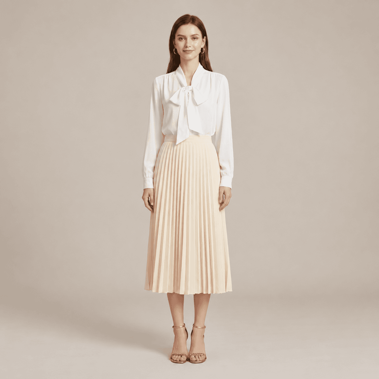 Elegant Pleated Midi Skirt, view 1
